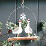 Hanging Seagulls With Snowflake Christmas Decoration, thumbnail 1 of 2