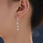 Natural Freshwater Pearl Trio Huggie Hoop Earrings, thumbnail 6 of 9