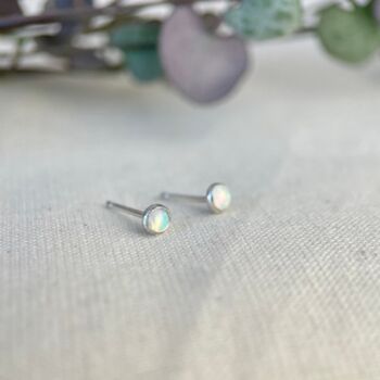 Natural Ethiopian Opal Earring Studs, 2 of 5