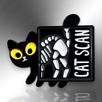 Cat Scan Enamel Pin Badge, Gifts For Vets And Cat Lovers, 3 of 8
