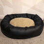 Vegan Leather Donut Dog Bed With Sherpa Fleece Cushion, thumbnail 3 of 12