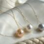 'Ginto' Real Gold Single Pearl Necklace, thumbnail 1 of 12