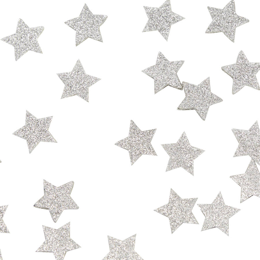 silver glitter star table confetti by ginger ray | notonthehighstreet.com