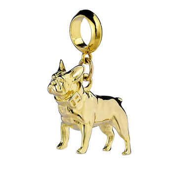 French Bulldog Sterling Silver Gold Plated Charm, 2 of 4