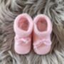 Pink Knitted Baby Booties, thumbnail 2 of 8