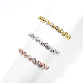 Eternity Cz Rings , Rose Or Gold Vermeil 925 Silver, 4 of 9