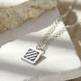 Square Nautical Flag Engraved Necklace, thumbnail 2 of 7