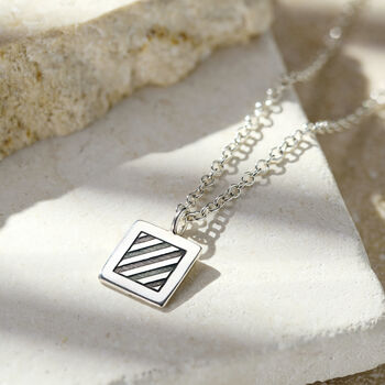 Square Nautical Flag Engraved Necklace, 2 of 7