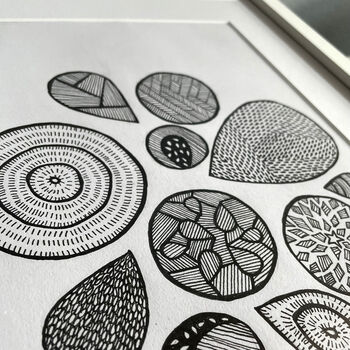 Personalised A4 Abstract Patterned Ink Drawing, 2 of 6