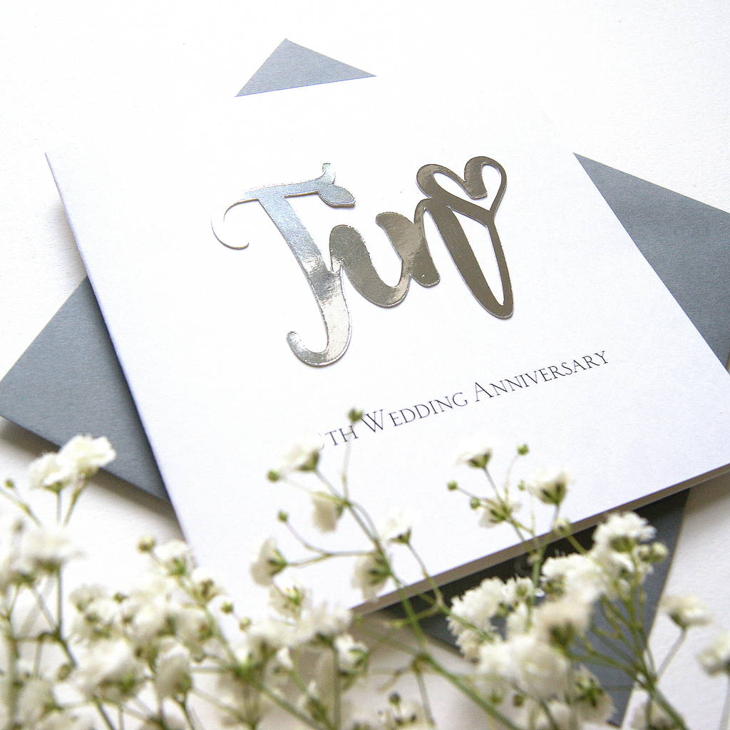 10th Tin Wedding Anniversary Card By The Hummingbird Card Company | notonthehighstreet.com