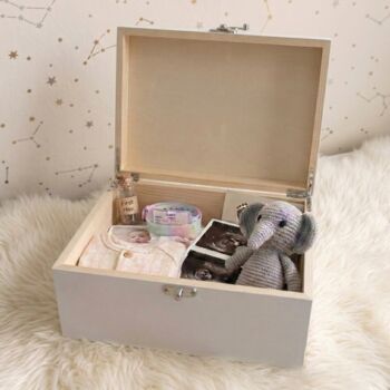 Personalised Twinkle Twinkle Baby White Memory Box Three Sizes, 3 of 12