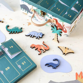 Dinosaur Wooden Advent Calendar In A Suitcase, 3 of 3