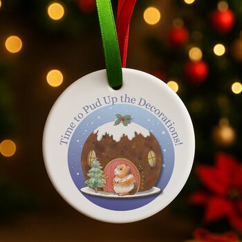 Guinea Pig Christmas Pudding Tree Ornament, 3 of 3
