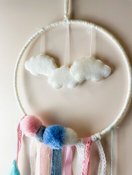 White Pastel Cloud Dream Catcher For Baby Room Wall, 3 of 5