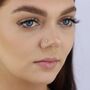 9ct Gold And 2mm Square Cz Crystal Labret Nose Piercing, thumbnail 1 of 3