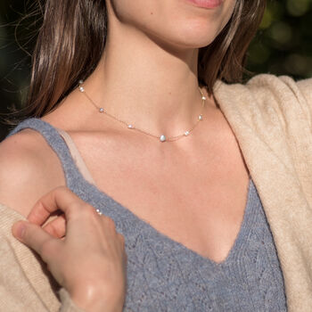 Grey And White Freshwater Pearl Chain Necklace, 3 of 12