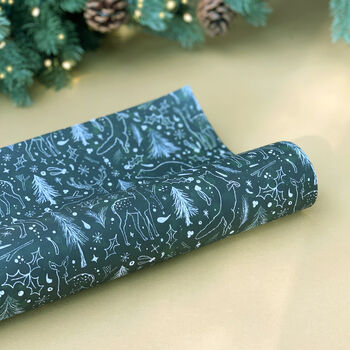 Woodland Green Christmas Wrapping Paper, 7 of 11