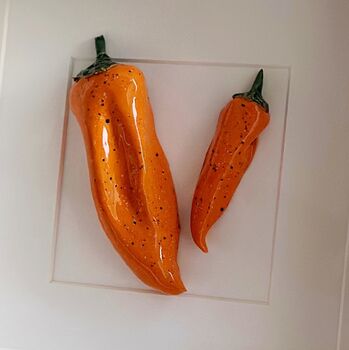 Kitchen Ceramic Wall Art: Orange Peppers, 3 of 3