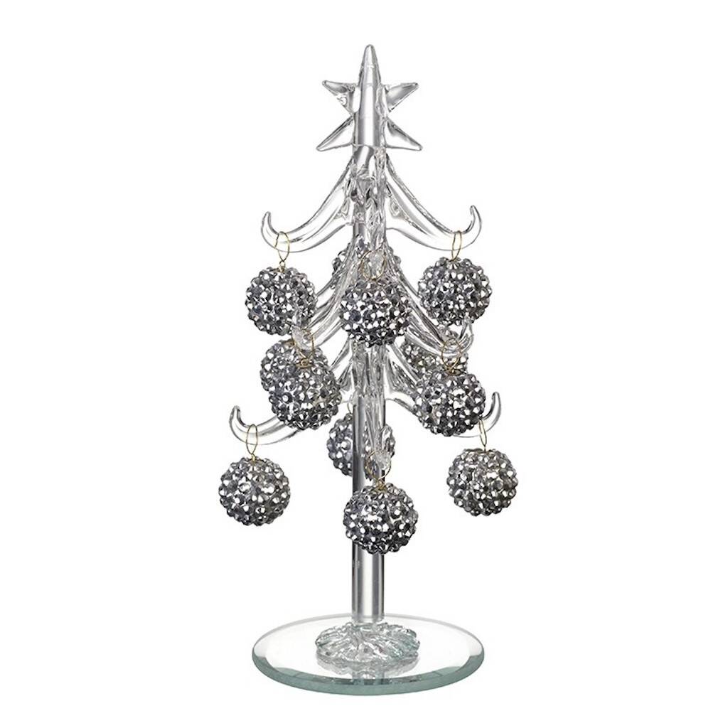 Handmade Glass Christmas Tree With Baubles