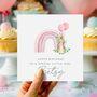 Personalised Peter Rabbit Rainbow Birthday Card *Also Available In Pink, thumbnail 2 of 2