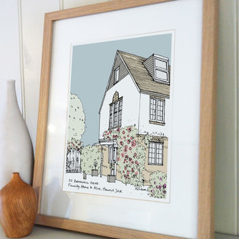 Personalised Colourwash House Portrait Illustration, 11 of 12