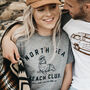 Womens Retro Grey 'North Sea Beach Club' T Shirt, thumbnail 1 of 5
