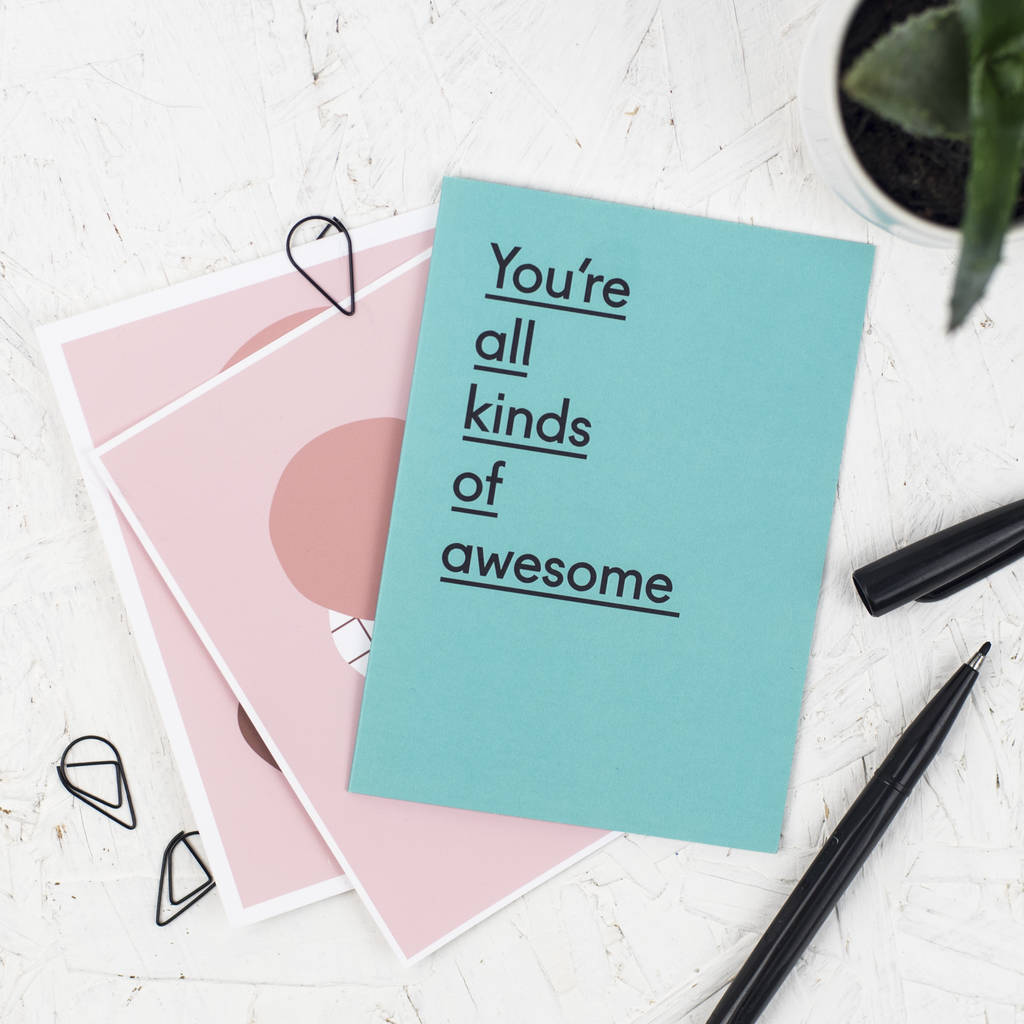 'you're all kinds of awesome' valentines day card by twin pines ...