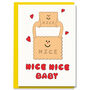 Nice Nice Baby Biscuit Funny Cute New Parent Baby Card, thumbnail 1 of 2