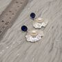 Raw Lapis Lazuli And Pearl Sterling Silver Earrings, thumbnail 2 of 6