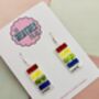 Paint Swatch Glitter Resin Earrings / Artist Statement Jewellery Colourful Palette Gift / Gift For Art Teachers Creative Classroom Jewellery, thumbnail 4 of 6