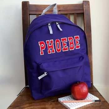 Personalised Applique Name School Backpack, 7 of 11