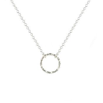 Sterling Silver Halo Pendant Necklace, 2 of 9