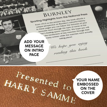 Burnley Fc Personalised Football Gift Clarets Newspaper History Book, 11 of 12