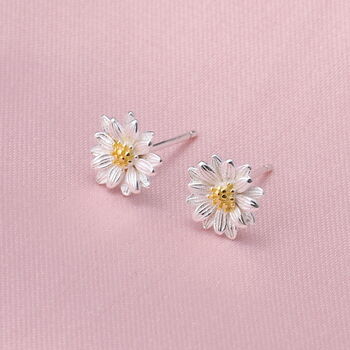 Sterling Silver Wild Daisy Earrings With A Poem, 3 of 4