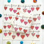 Valentines Love Hearts Linen Napkins, thumbnail 2 of 3