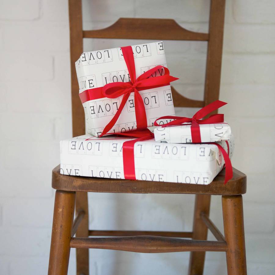 Luxury Love Valentine's Gift Wrap And Tag