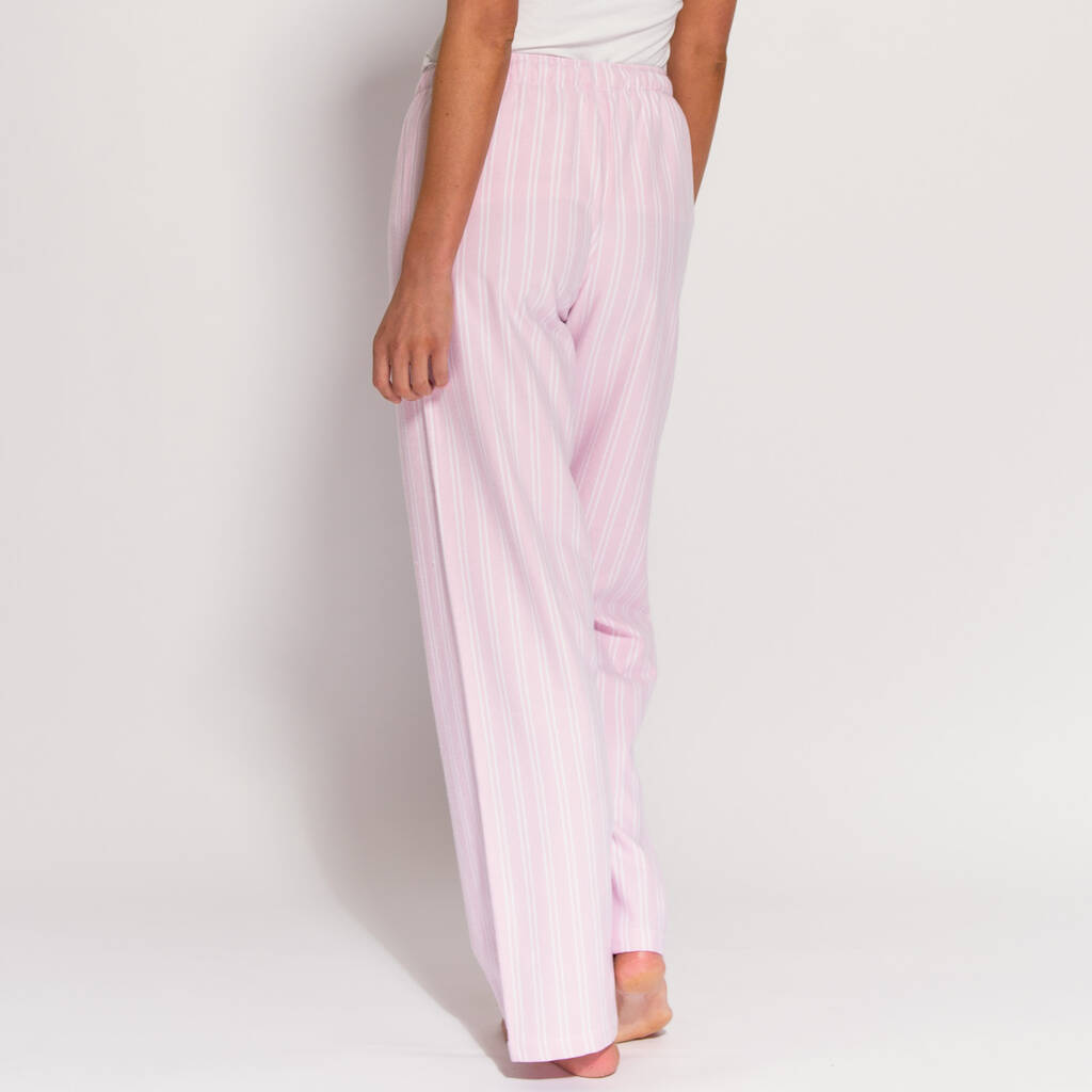 Women's Pink And White Stripe Trousers By BRITISH BOXERS ...