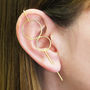 Double Rose Gold Plated Silver Circle Ear Climbers, thumbnail 3 of 4