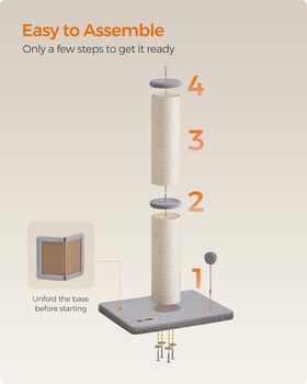 Cat Scratching Post With Spring Pompom And Sisal Pole, 7 of 8