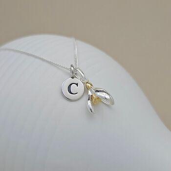 Personalised Sterling Silver Snowdrop Charm Necklace, 2 of 6