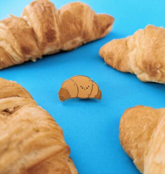 Croissant Kawaii Enamel Pin Badge, 4 of 6