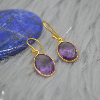 Amethyst Gold Earrings: February Birthstone, 3 of 11