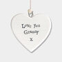 Love You Granny Small Porcelain Heart Hanging Decoration, thumbnail 2 of 2