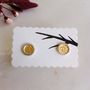Silver And Gold Round Stud Earrings, thumbnail 1 of 4