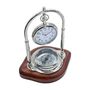 Personalised Silver Colour Desk Clock With Compass, thumbnail 6 of 11
