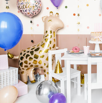Large Cream And Gold Foil Giraffe Balloon, 3 of 3