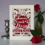 Personalised Papercut 'Forever And Always' Wedding Card, thumbnail 8 of 12