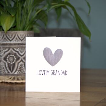 Dad/Grandad Corduroy Padded Heart Father's Day Card, 2 of 3