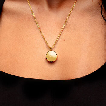 Diamond Round Urn Necklace 18 K Gold Plated Silver, 7 of 9