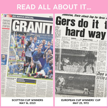 Rangers Personalised Football Gift Newspaper Book, 9 of 12